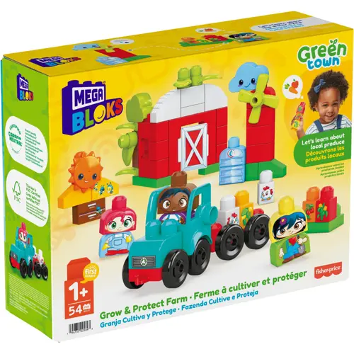 Set de constructie Mega Bloks - Creste si protejeaza ferma, 54 piese