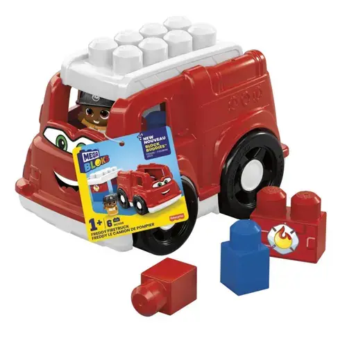 Set de constructie Mega Bloks - First Builders, Freddy Firetruck, 6 piese