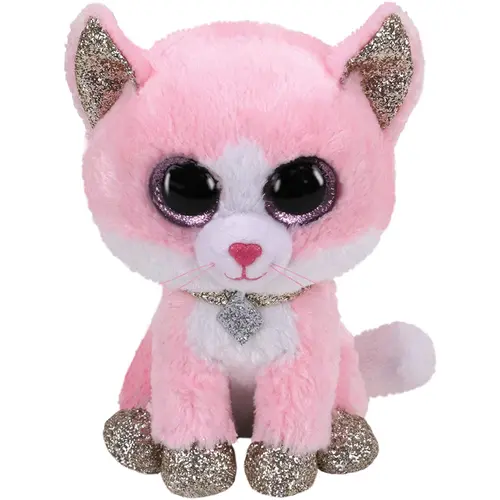 Jucarie de plus TY, Beanie Boos, Pisica roz, 24 cm