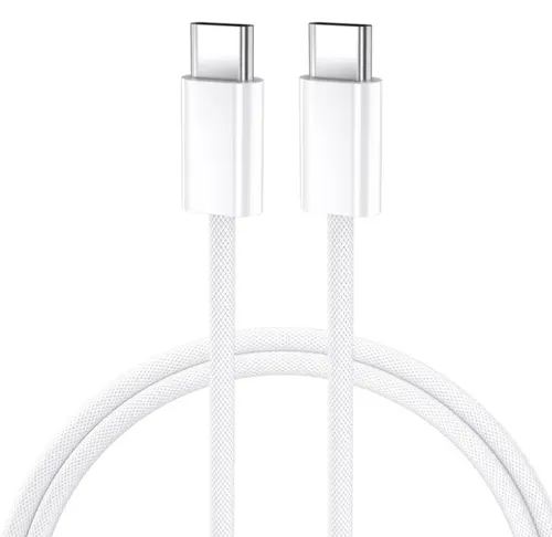 Cablu Date si Incarcare USB-C - USB-C BWOO BO-X284, 60W, 1m, Alb