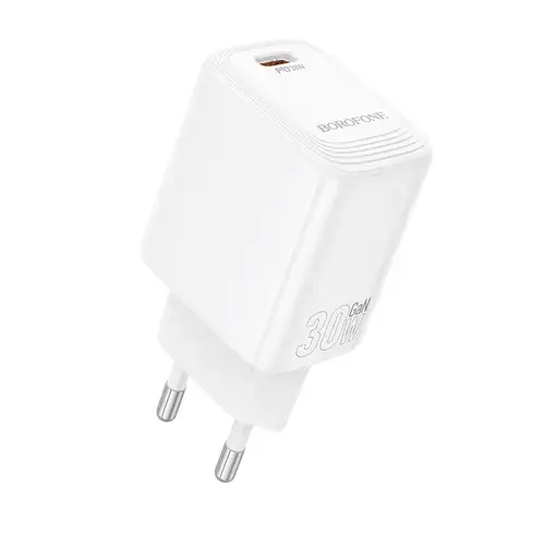 Incarcator Retea Borofone BN28 Fuente, 30W, 3A, 1 x USB-C, Alb