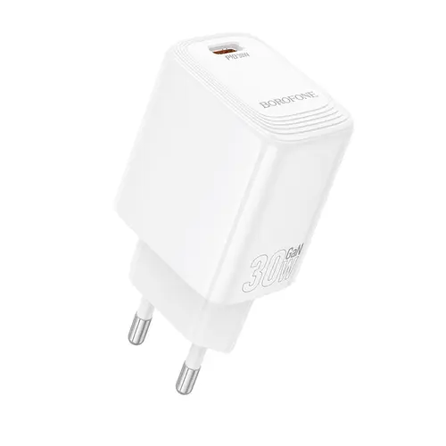 Incarcator Retea Borofone BN28 Fuente, 30W, 3A, 1 x USB-C, Alb