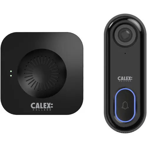 Set sonerie video inteligenta Calex 1080P, Wi-Fi, sunet bidirectional, senzor miscare, Negru