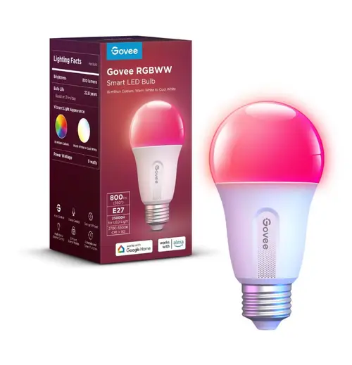 Bec inteligent Govee H6004 RGB 800lm, 2.4 GHz Wi-Fi, Bluetooth