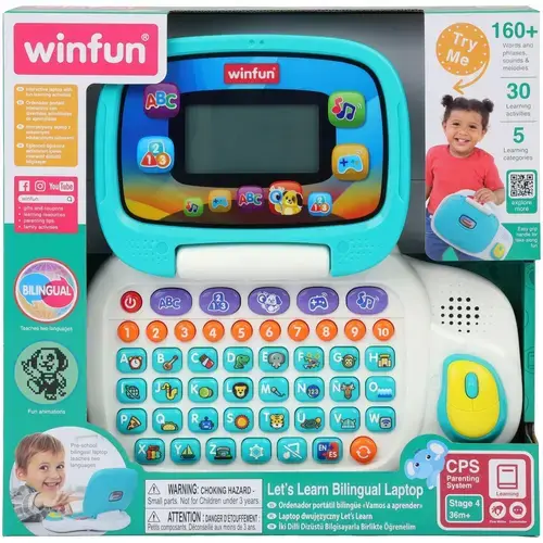 Jucarie interactiva Winfun - Laptop, Sa invatam, bilingv