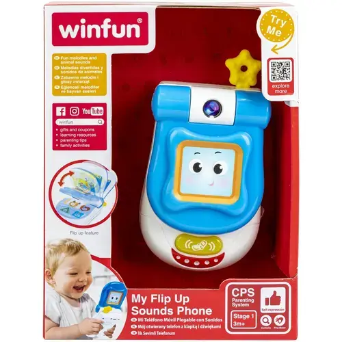 Jucarie interactiva Winfun - Telefon cu clapeta, cu lumini si sunete