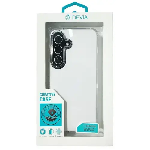 Husa Devia Shark Series Shockproof Samsung Galaxy S25 Plus, Transparent