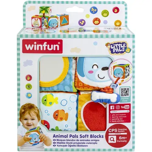 Set 4 cuburi stivuibile Winfun - Prietenii mei, animalele