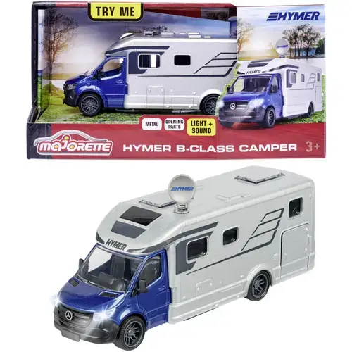 Rulota Majorette - Hymer B-Class Camper, scara 1:40, 19 cm, cu lumini si sunete