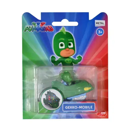 Figurina cu vehicul Eroi in pijama, Gekko-Mobile, 7 cm