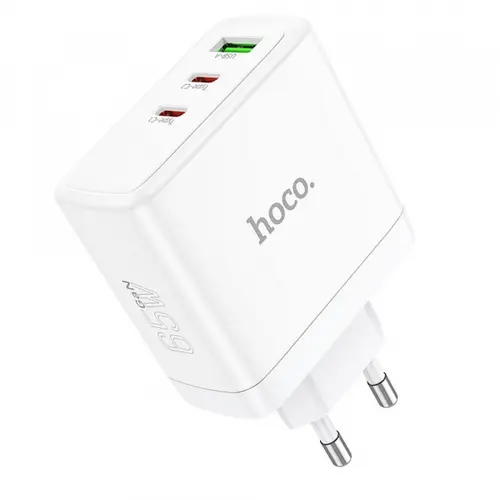 Incarcator Retea HOCO N30, 65W, 3.25A, 1 x USB-A - 2 x USB-C, Alb