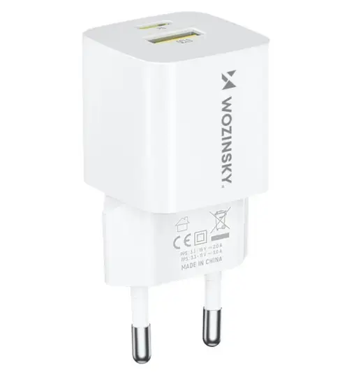 Incarcator Retea WZK WWCEAC, 33W, 3A, 1 x USB-A - 1 x USB-C, Alb