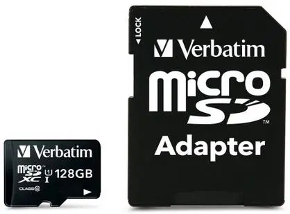Card de memorie Verbatim, microSDHC, 128 GB, Clasa 10 + Adaptor SD