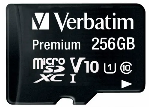 Card de memorie Verbatim Premium MicroSDXC, 256GB, UHS-I U1, Clasa 10, V10 + Adaptor SD