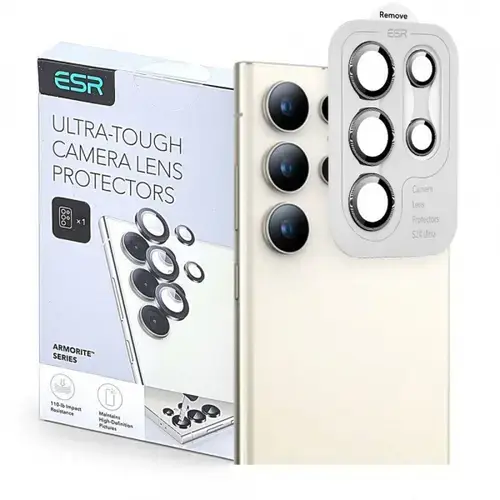 Folie de protectie Camera spate ESR Armorite pentru Samsung Galaxy S25 Ultra S938, Sticla Securizata, Neagra