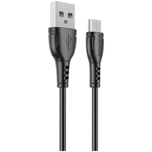 Cablu de Date Borofone BX51 Triumph, USB la MicroUSB, 1m, 2.4A, Negru