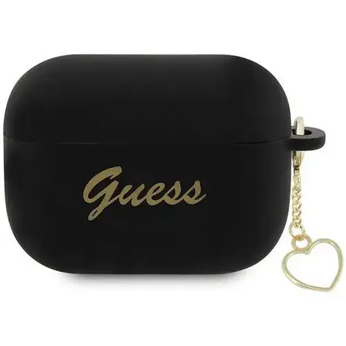 Husa de protectie Guess 4G Charms Heart Silicone pentru AirPods Pro 2, Negru