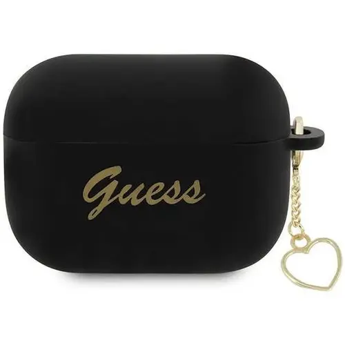 Husa de protectie Guess 4G Charms Heart Silicone pentru AirPods Pro 2, Negru