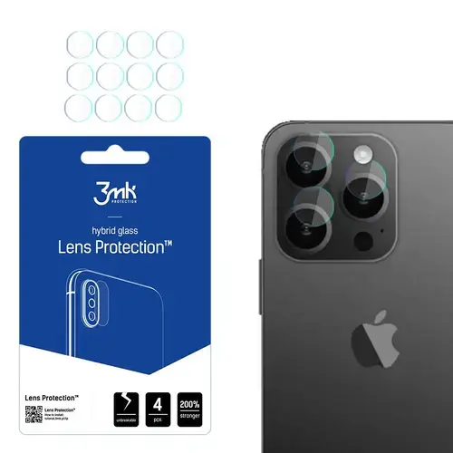 Folie de protectie camera 3mk Lens Protection pentru iPhone 15 Pro