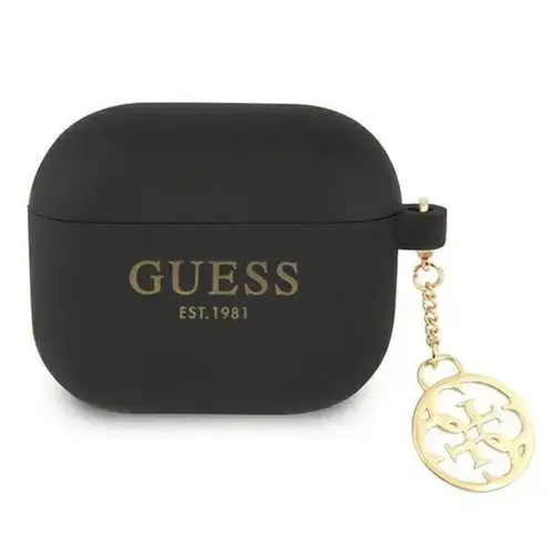 Husa de protectie Guess 4G Charms Silicone pentru AirPods 3, Negru