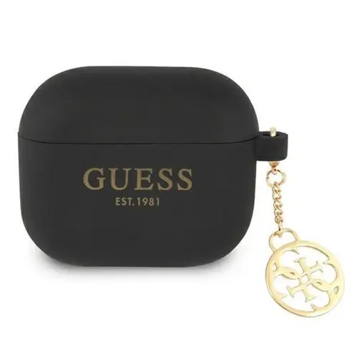 Husa de protectie Guess 4G Charms Silicone pentru AirPods 3, Negru