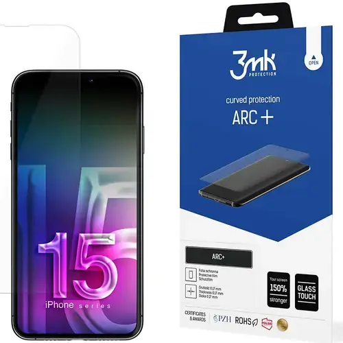Folie de protectie 3mk ARC+ Flexible Glass pentru iPhone 15