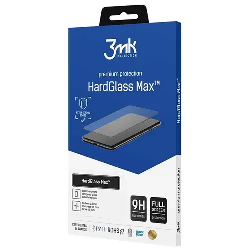 Folie de protectie 3mk HardGlass Max pentru iPhone 15 Pro Max, Negru