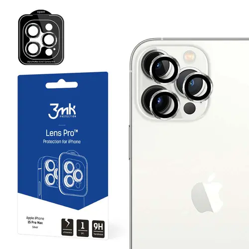 Folie de protectie camera 3mk Lens Protection Pro Silver pentru iPhone 15 Pro Max