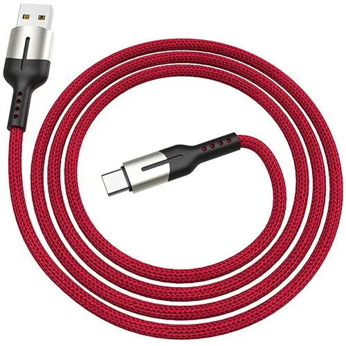 Cablu Date si Incarcare Lamtech, USB la Type-C, 5A, 1.2m, Rosu
