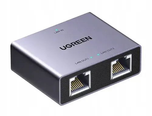 Splitter Retea UGREEN NW301, 3 x RJ45 - 1 x USB-C, Gri