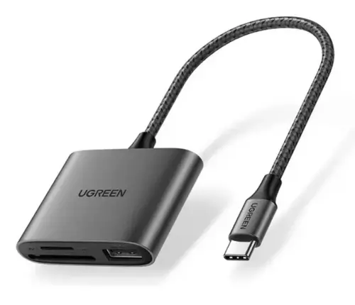 Cititor Card USB-C UGREEN CM387, 1 x USB-A - 1 x SD - 1 x microSD, Negru