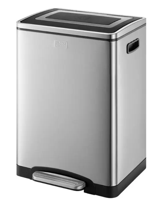 Cos de gunoi Black+Decker BXBN0003E, 2x20L, otel inoxidabil
