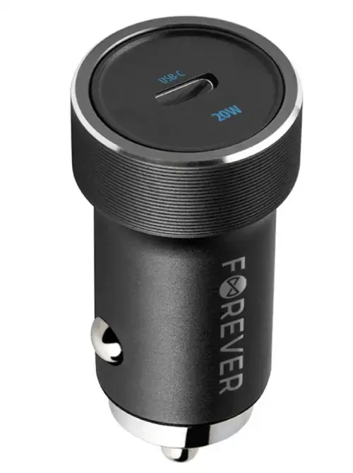 Incarcator Auto Forever CC-06, 20W, 3A, 1 x USB-C, Negru