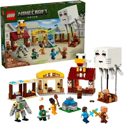 LEGO® Minecraft™ - Atacul baloanelor Ghast asupra satului 21273, 555 piese