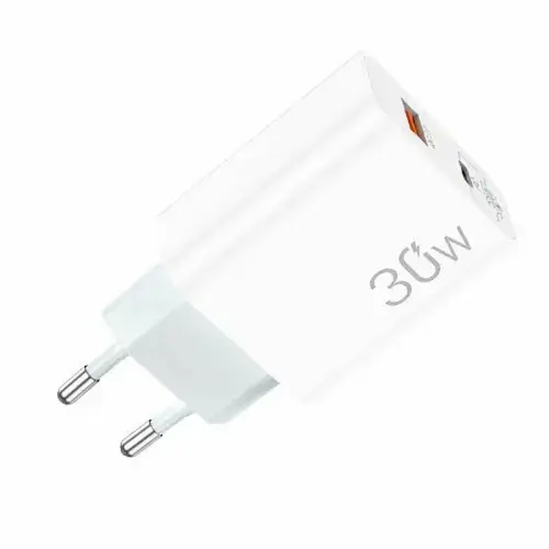 Incarcator retea Lamtech QC3.0 PD 30W, 1xUSB, 1xUSB Type-C, Alb