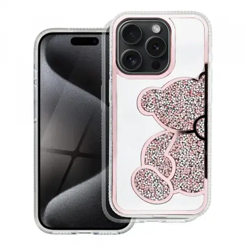 Husa pentru Apple iPhone 15 Pro, OEM, Teddy Bear, Roz