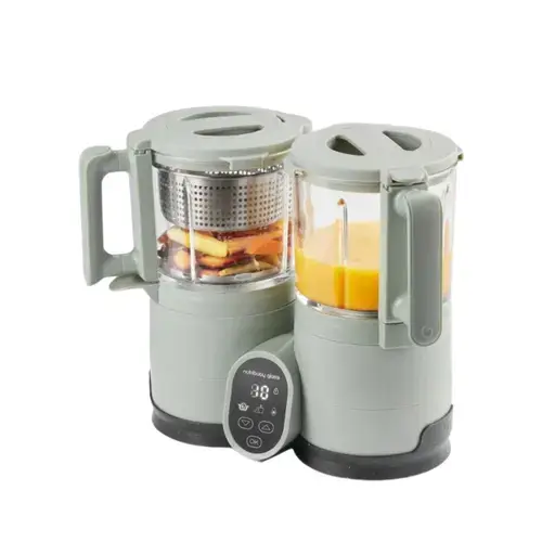 Robot multifunctional Nutribaby Glass 4 in 1 din sticla si otel inoxidabil Celadon Green, Babymoov
