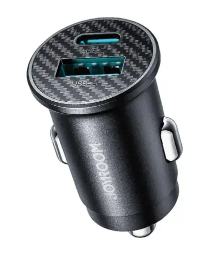 Incarcator Auto Joyroom JR-CCN16 Mini, 12W, 2.4A, 1 x USB-A - 1 x USB-C, Negru