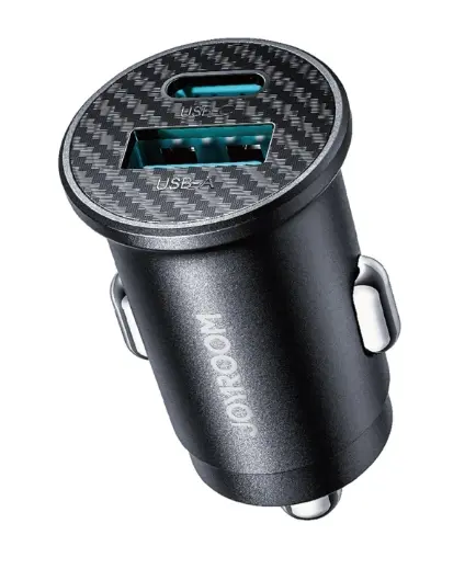 Incarcator Auto Joyroom JR-CCN16 Mini, 12W, 2.4A, 1 x USB-A - 1 x USB-C, Negru