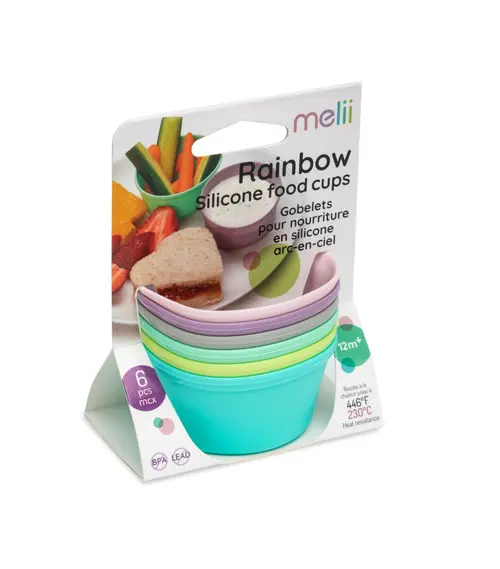Set 6 boluri din silicon Melii  Rainbow, 83 ml