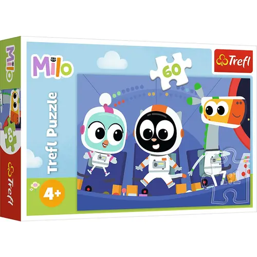 Puzzle pentru copii Trefl din 60 piese - Тimpul sa-l cunosti pe Milo