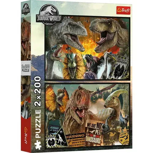 Puzzle Trefl de la 2 x 200 piese - Lumea preistorica