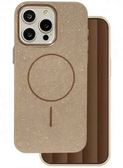 Husa MagSafe pentru Apple iPhone 15 Pro, OEM, Glitter Thin Mag, Maro