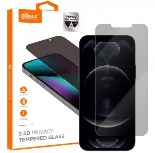 Folie de protectie Ecran Privacy Vmax pentru Apple iPhone 12 Pro Max, Sticla Securizata, Full Glue, 2.5D