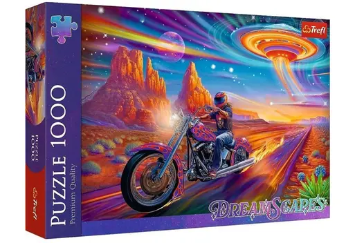 Puzzle Trefl din 1000 piese - Cu motocicleta in salbaticie