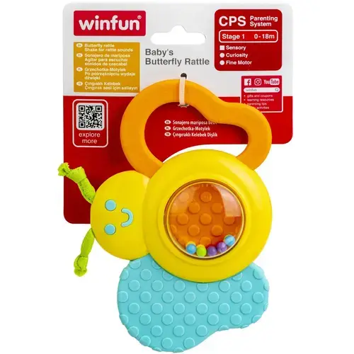 Zornaitoare Winfun - Fluturas, cu jucarie dentitie