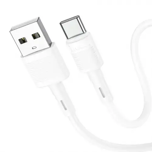 Cablu Date si Incarcare USB-A - USB-C HOCO X83 Victory, 60W, 1m, Alb