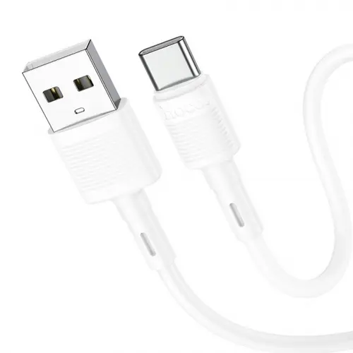 Cablu Date si Incarcare USB-A - USB-C HOCO X83 Victory, 60W, 1m, Alb