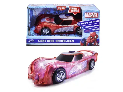 Masinuta Light Hero Spider Man cu sunete si lumini
