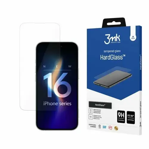 Folie de protectie 3mk HardGlass pentru iPhone 16